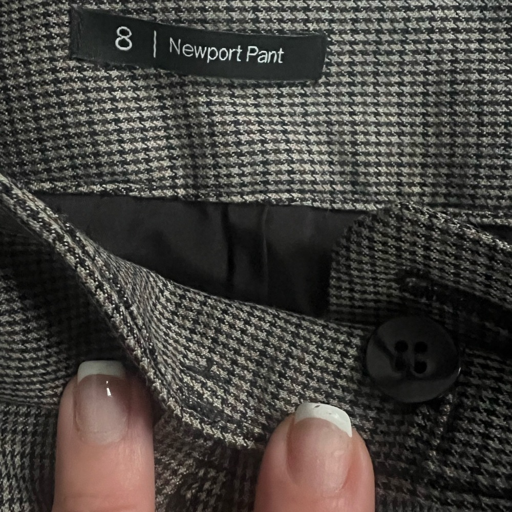 Talbots Newport Grey Checkered Dress Business Wool Blend Pants Women's Size 8 - Picture 3 of 4